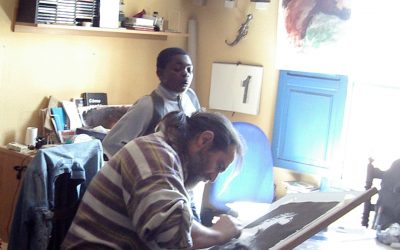 Dibujando con Calixto. Noviembre 2008.