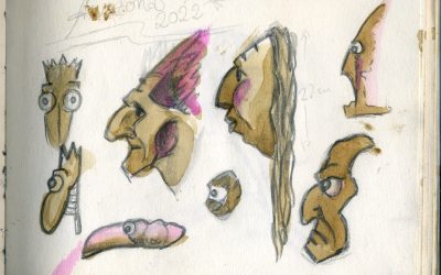Bocetos para máscaras. Cuaderno 2022, Página 95