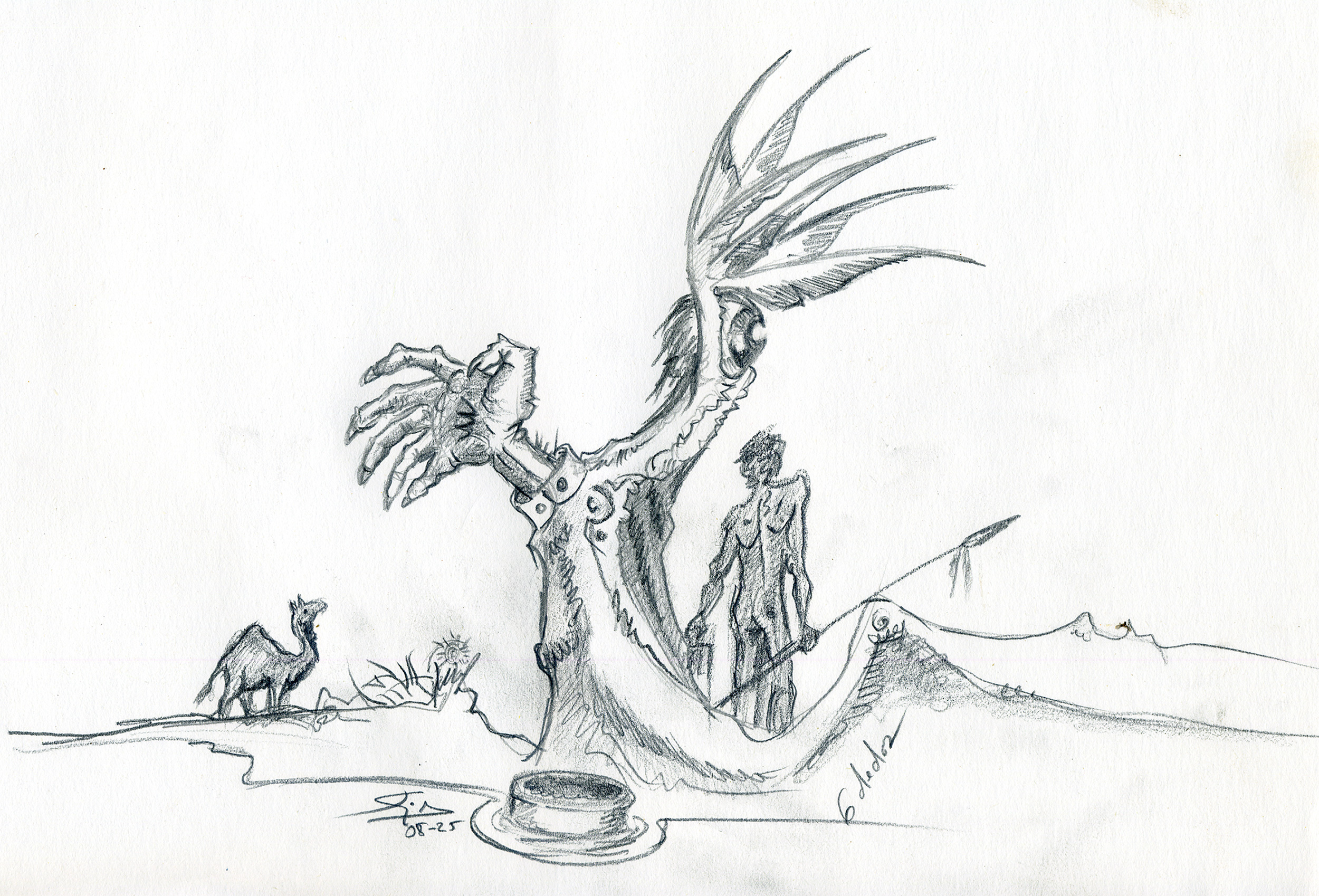 "6 dedos"<br />
Dibujo a lápiz.