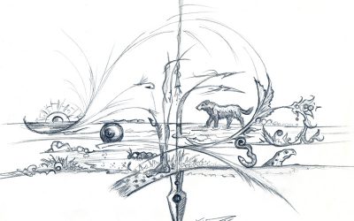 «Ojo al perro» Dibujo a lápiz