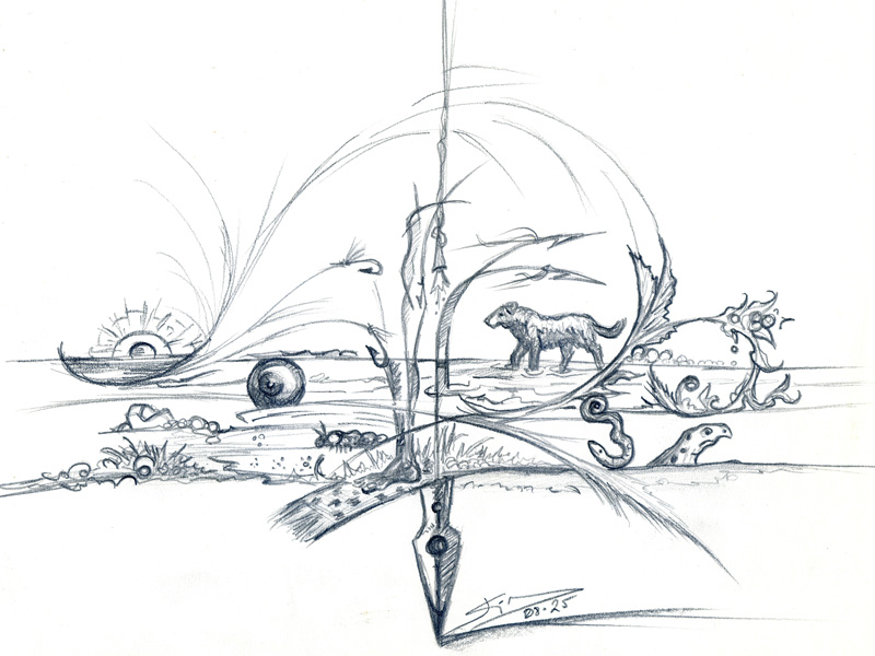 «Ojo al perro» Dibujo a lápiz